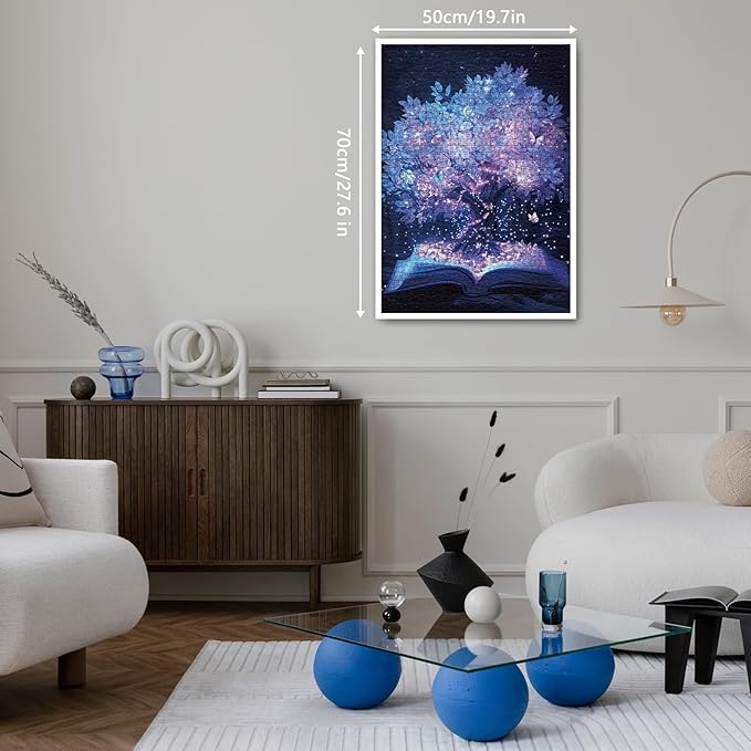 Tree of Life Puzzle for Adults 1000 Pieces, Hard Plant Book Jigsaw Puzzle, Difficult Fantasy Butterfly Puzzle