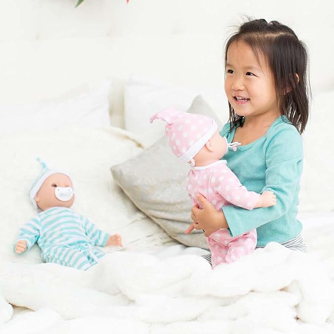 Melissa & Doug Mine to Love Luke & Lucy Realistic Twin Baby Dolls (15-inch) - Dolls and Accessories with Pacifiers for Pretend Play, Toddler Toys for Ages 18M+