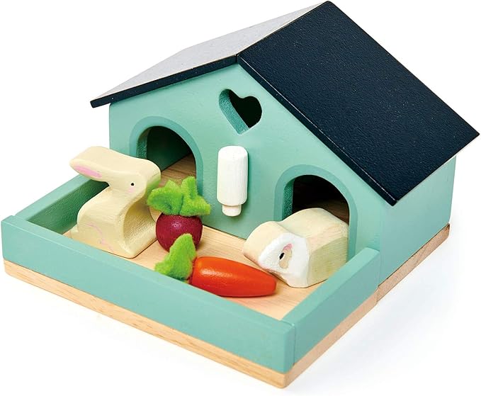 Tender Leaf Toys - Pets Sets for Doll House Accessories - Great Add-on Pet Play Set to Any Dollhouse - Encourage Creative and Imaginative Fun Play for Children 3+ (Pet Rabbit Set)