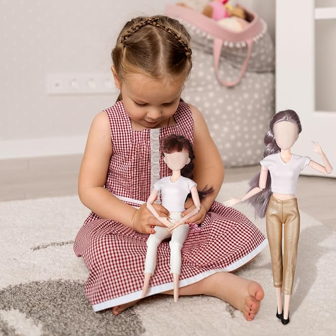 Fourluoo 6 Pcs Spring Doll Clothes 11.8 Inch Fashion Doll Outfits Pants Dresses Skirts Sweet for Xmas Fall Birthday Gifts(Classic Style)