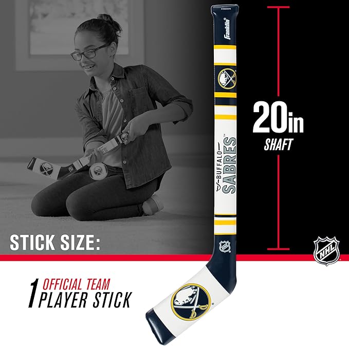 Franklin Sports NHL Team Mini Soft Hockey Stick Set - NHL Team Soft Foam Mini Hockey Stick and Ball - Great Toy for Kids