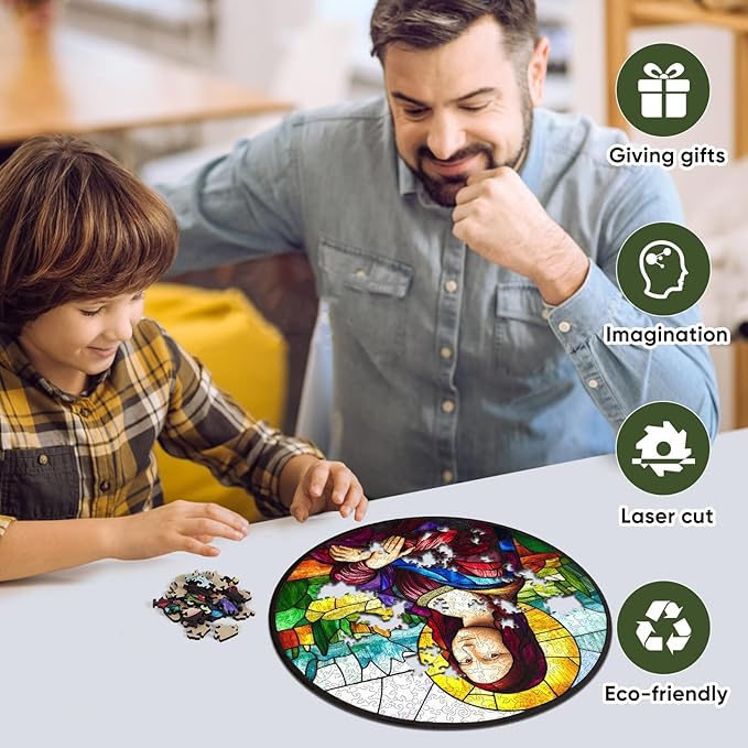 MYS A·U·R Mona Lisa Puzzles for Adults, Fine Art 200 Pieces Wooden Puzzles Collection Toy Jigsaw Puzzles Birthday Gifts Family Game 11.2"*12.2"