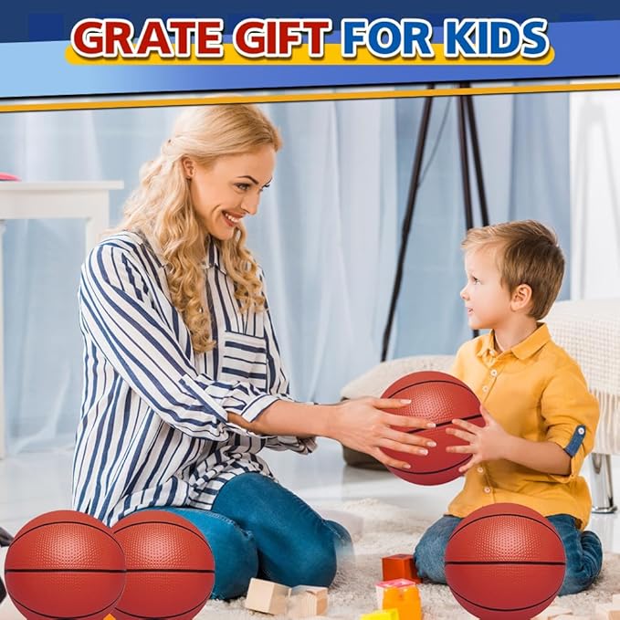 4 PCS 8.5inch Basketball for Kids Adults, Replacement Ball for Swimming Pool, Realistic Bounceand Grip for Indoor and Outdoor Play