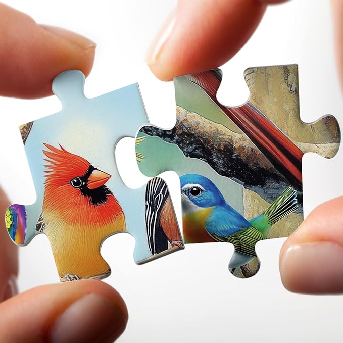 Beautiful Bird Flower Butterfly Puzzles for Adults 1000 Pieces, Colorful Garden Parrot Animal Jigsaw Puzzle, Impossible Spring Art Puzzles
