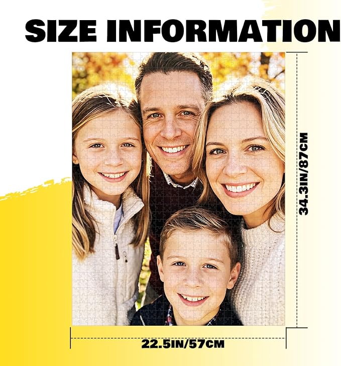 Custom Photo Puzzle 1500 Pieces，Personalized Jigsaw Puzzle Made from Your Own Picture, Ideal Gift for Valentine's Day, Wedding, Pet, Birthday, Familys