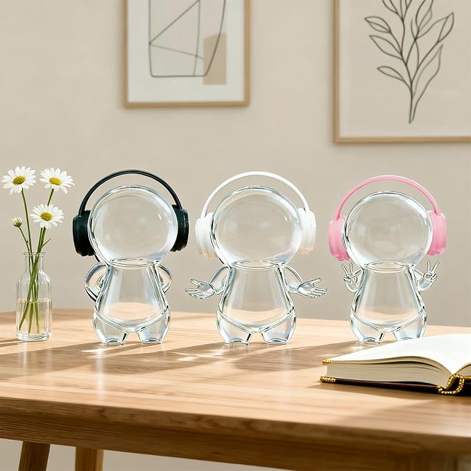 3D Printed Headphones Accessories for 17cm Doll(No Dolls)，for Dolls 3.94-6.69inch（10-17cm） in Size，Suitable for Daily Display, Great As a Gift(Black Headphones)