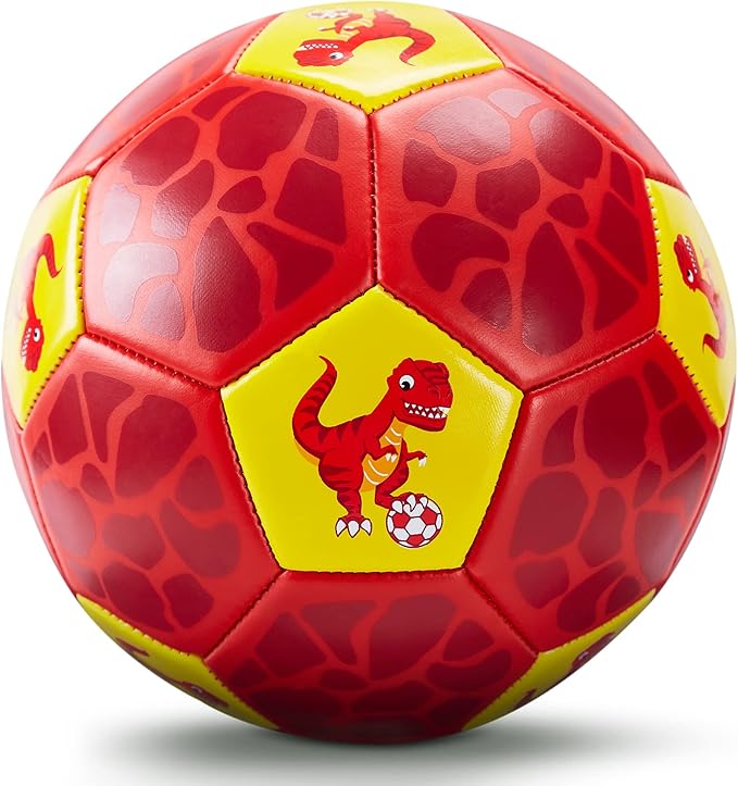 hahaland Size 3 Soccer Ball for Kids with Pump Mesh Bag - Dinosaur Ball Set - Outside/Backyard/Outdoor Toys for Kids Ages 3-4-5-8 - Kid Games Soccer Birthday for 3 Year Old