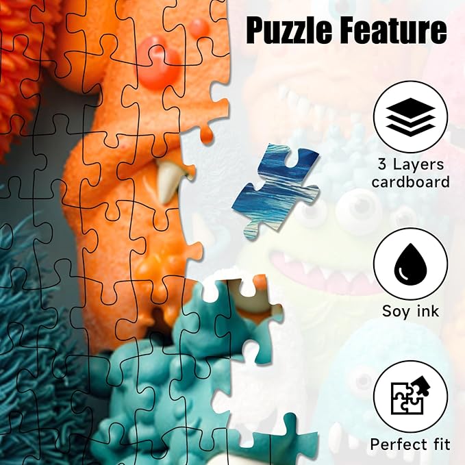 Puzzles for Adults 1000 Pieces, Playful Monster Animal Pattern Puzzle for Adults, Back with Letters for Easy Sorting, Ideal for Home Decor & Puzzle Lover Gifts