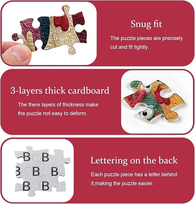 Chicken Puzzles for Adults 1000 Piece, PICKFORU Funny Chicken Jigsaw Puzzle, Garden Farm Flower Animal Rooster Themed, Patchwork Art Challenge Puzzle