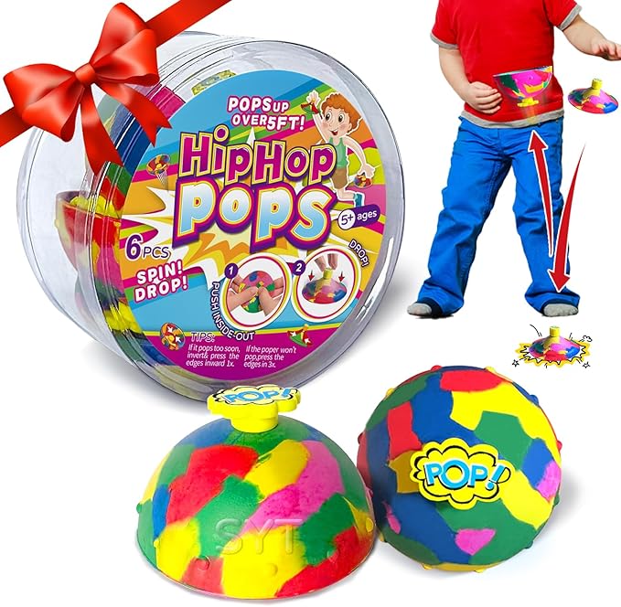 Toss Circus Carnival Party Favor Games Jumping Bounce Popper pop up Ball Dart Fidget Outdoor Toy for boy Girl Kid Children Adults（6 Piece）