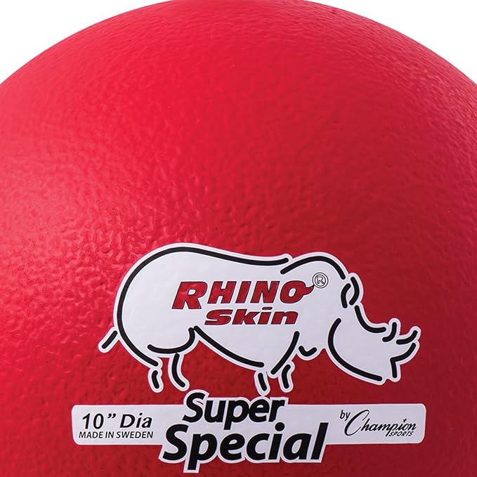 Champion Sports Super Special Rhino Skin Ball Red, 10 Inch