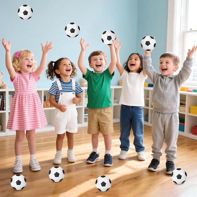 12 Pack Mini Soccer Balls for Kids, 4'' Small Soccer Ball for Pool Beach Garden Sports Game Party Supplies, Inflatable Mini Classics Balls for Indoor Outdoor Games