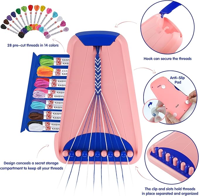 Friendship Bracelet Making Kit for Girls Ages 8-12, Kids Jewelry Making Kit with 28 Pre-Cut Threads and Letter Beads, Arts and Crafts for Kids, Birthday Easter Gifts for 6 7 8 9 10 11 12 Year Old