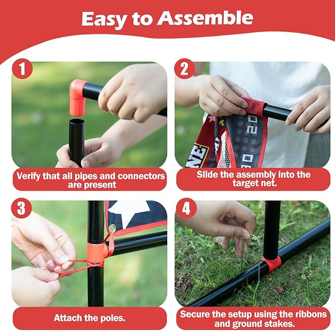 2-in-1 Football & Baseball Toss Game for Kids Ages 3-8 - Outdoor Garden Toy for Backyard, Beach & Camping, Family Party Fun Sports Toy