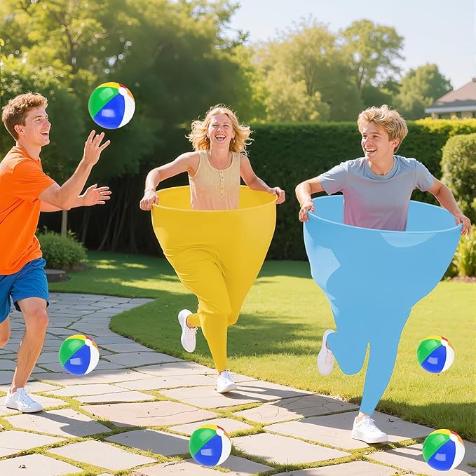 Granny Pants Yard Game with 8 Bouncy Balls and 1 Air Pump (Random Colors) 2 Pack Mix Colors Baby Blue Granny Pants Outdoor Games for Adults and Family Gold Granny Pants Game Large