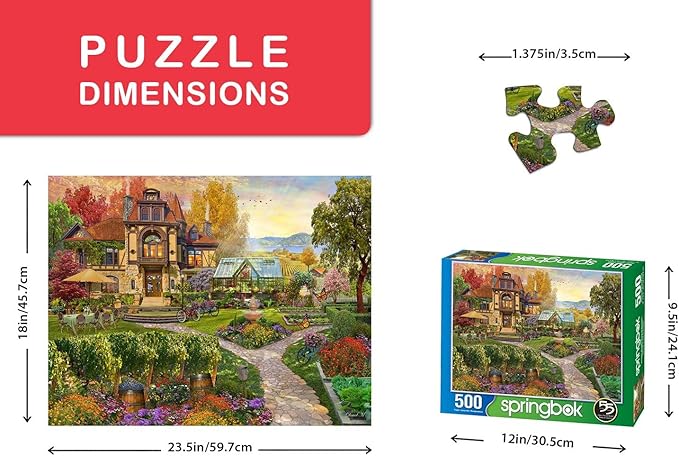 Springbok's 500 Piece Jigsaw Puzzle Vineyard Retreat - Made in USA