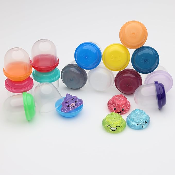 Entervending Unicorn Poop Mini Toys in Capsules - 50 Pcs of 1.1 Inch Acorn Capsule and Unicorn Toy Poop for Kids - Plastic Capsules for Toys Bulk - Vending Machine Refill