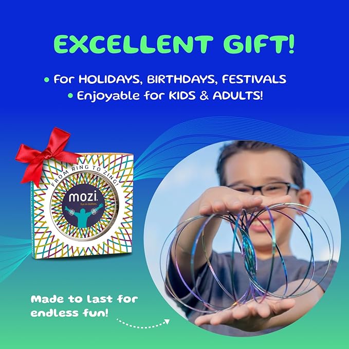 Mozi Geometric Magic Flow Bracelet - Easy to Use - 3D Bracelet Spiral Toy, Spinning Bracelet Spiral for Children and Adults (White Splatter)