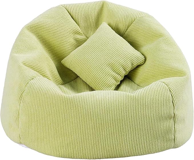 Handmade Bean Bag Chair for Doll Sofa Seat, Mini Sofa Suitable for 17 CM Dolls, Practical Accessories Suitable for Blind Box Enthusiasts and Collectors (Green)