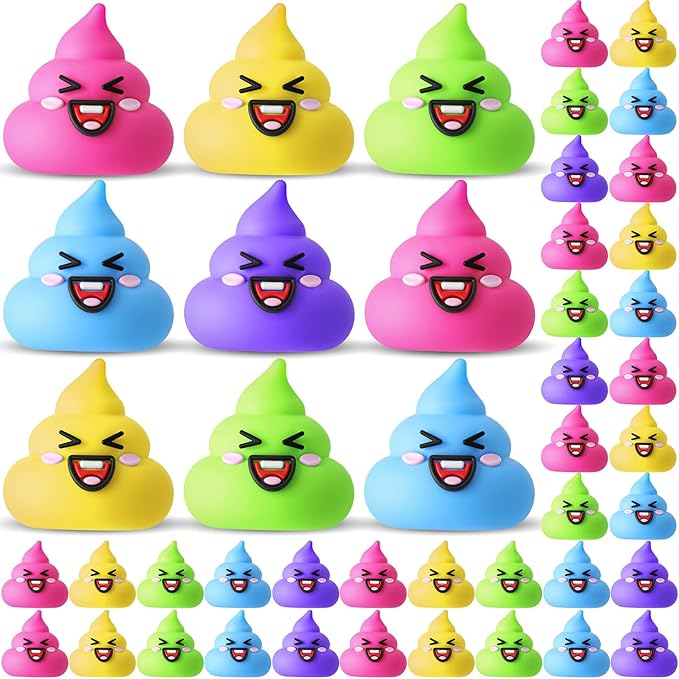 30 Pcs Tiny Poop Figurine Mini Expression Poo Statue Small Fake Poo Figures Poop for Gift Bag and Halloween Egg Fillers Hide and Seek Props Party Supplies Gifts (Multicolor)