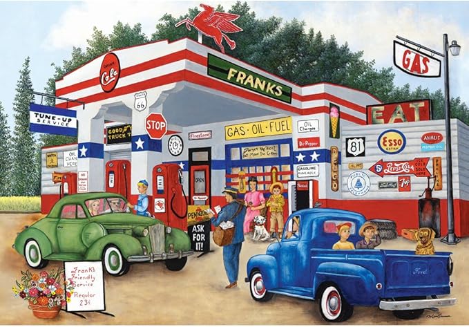Bits and Pieces – 1000 Piece Jigsaw Puzzle for Adults – Frank's Friendly Service - Americana Summer Jigsaw Puzzle by Artist Kay Lamb Shannon, Completed Puzzle Size: 20" x 27"