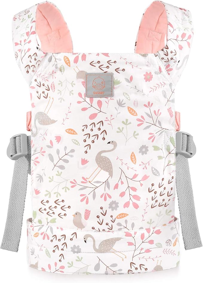 GAGAKU Baby Doll Carrier, Toy Baby Carrier for Dolls, Reborn Baby Dolls Accessories for Girls Kids – Pink (Flamingo)