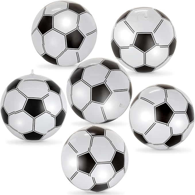 6 Pcs Giant Inflatable Footballs,16 Inch Blow Up Footballs Toys,Summer Pool Beach Balls,Sports Game Accessaries for Super Bowl Football Party Supplies,Indoor and Outdoor Use