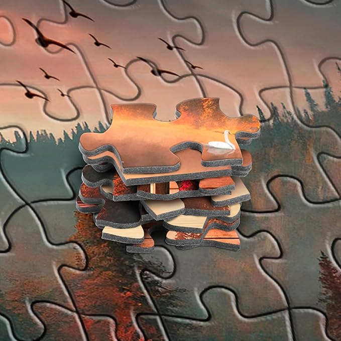 Rocorose Jigsaw Puzzle for Adults 500 Pieces, Sunset Landscape Puzzle Challenging Lakeside Evening Scene Jigsaw Puzzles Family Activity Idea Gift Holiday Educational Game