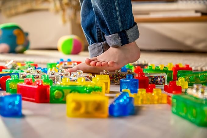 Jelly Blox Stash 'N Stack 2-in-1 Storage Case with 30 Blocks | Toddler & Preschool Building Blocks Kids Can Squeeze & Stretch | MESH ACCREDITED | Safety Tested & Ouch-Free | Sensory Play Toy Ages 2+