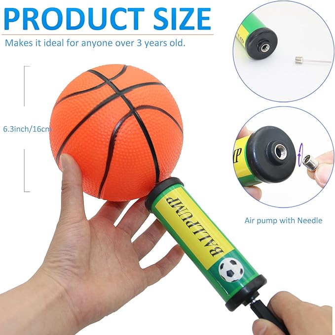 40Pcs Mini Basketball Set, 6" Inch Small Basketballs with Pump for Over The Door Hoop Games, PVC Indoor Outdoor Play, Pool Beach Basketball, Party Favors, Adults Kids