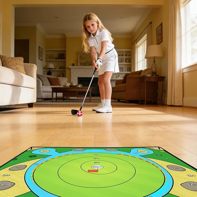 70"x70" Golf Chipping Game Practice – Portable Training Game for Indoor & Outdoor Use, Improve Short Game Accuracy for Adults, Juniors & Beginners