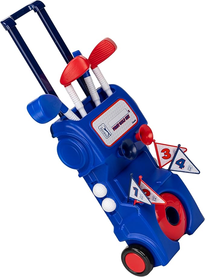 Franklin Sports Kids Toy Golf Set - PGA Tour MyFirst Plastic Golf Clubs + Balls Set for Kids + Toddlers - Mini Toy Righty + Lefty Clubs - Includes Carry Case, (2) Tees, (4) Balls, (4) Holes with Flags