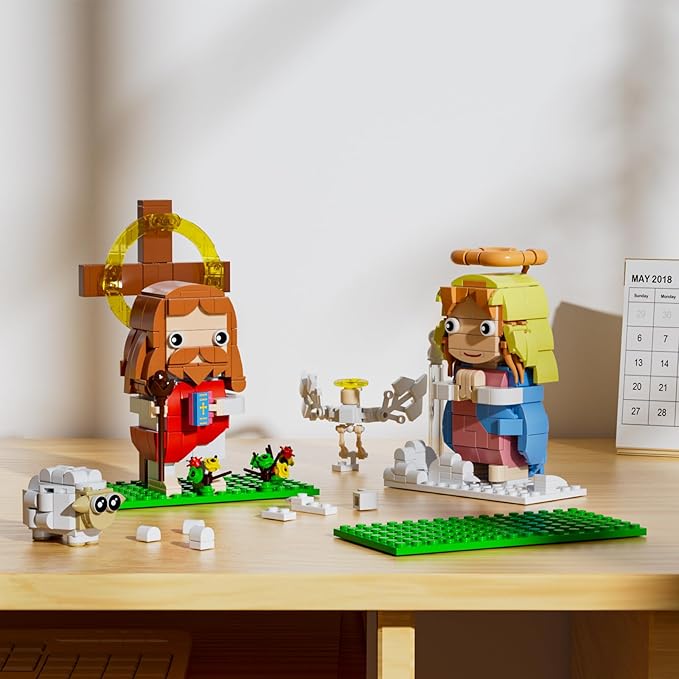 Jesus and Virgin Mary Building Set, Compatible with Lego Jesus Figures, Thanksgiving, Christmas, Easter Gift, Christian Gift for Kids Boys Girls 6+ (503 PCS)
