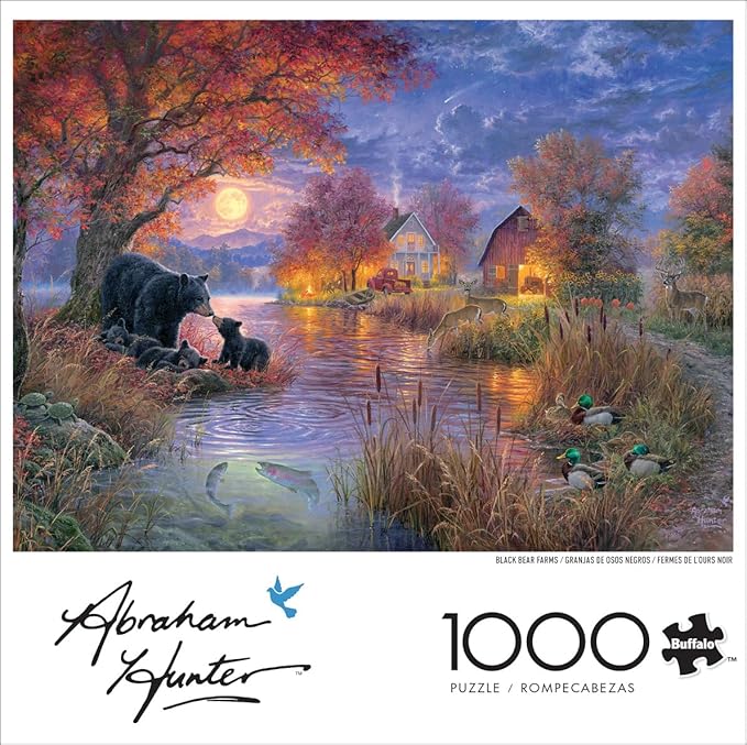 Buffalo Games - Black Bear Farms - Abraham Hunter - 1000 Piece Autumn Jigsaw Puzzle - Colorful Fall Puzzles for Adults – Beautiful, Seasonal Artwork, and Hours of Relaxing Fun
