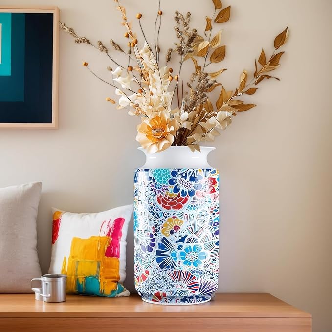 3D Puzzle Vase, 162 Curved Pieces DIY Flower Vase Craft Kit & 3D Puzzles for Adults, Creative Jigsaw Art Project Home Décor Centerpiece, (D-Blue Blossom)