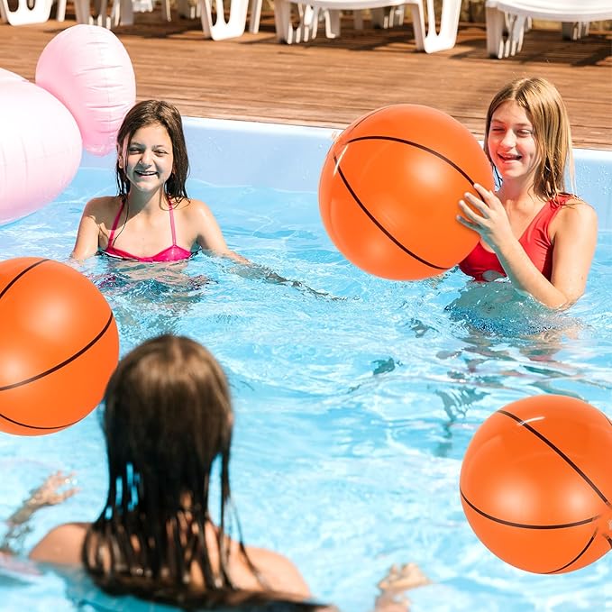 6 Pcs Giant Inflatable Footballs,16 Inch Blow Up Footballs Toys,Summer Pool Beach Balls,Sports Game Accessaries for Super Bowl Football Party Supplies,Indoor and Outdoor Use