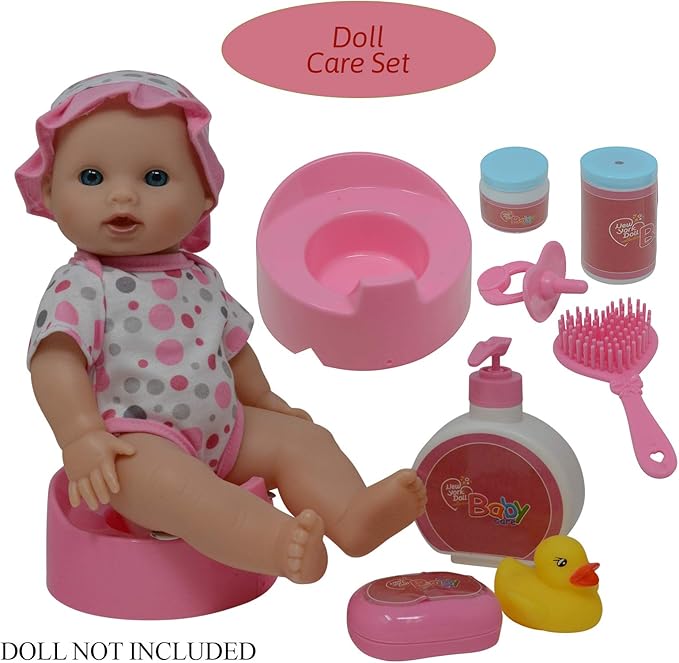 The New York Doll Collection Baby Doll Feeding & Caring Accessory Set in Zippered Carrying Case