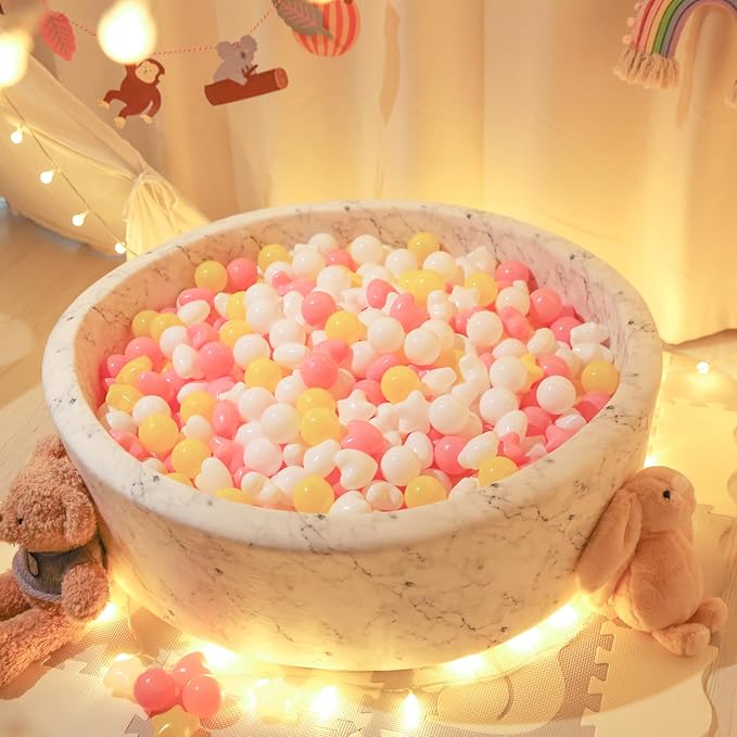 Star Ball Pit Balls for Toddlers -200pcs Macaron Soft Plastic Balls Phthalate Free BPA Free Crush Proof Play Balls Play Tent Pool Playhouse Playpen Party Decoration.