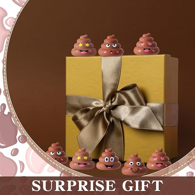 50 Pcs Mini Poop Figurines 5 Styles Tiny Poo Toys Brown Small Fake Poop Figures for Easter Egg Fillers Prank Hide Seek Goodie Bags Piñata Stuffers Party Supplies Gifts