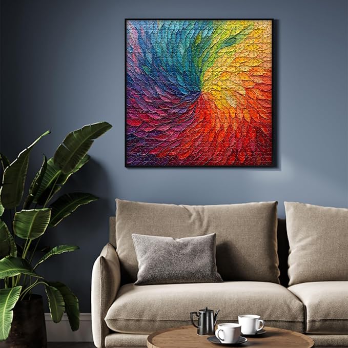 Impossible Puzzles for Adults 1000 Pieces, Gradient Colorful Hard Difficult Puzzle, Rainbow Art Challenging Jigsaw Puzzles for Adults Painting