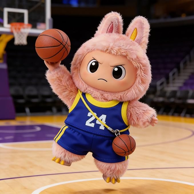This Sports-Themed Basketball Football 3-piece Set is Suitable for a 17cm and Also for Other Dolls of the Same Size. 【 Key Point 】 Only Clothes, no Dolls. (NO.24 - Purple)