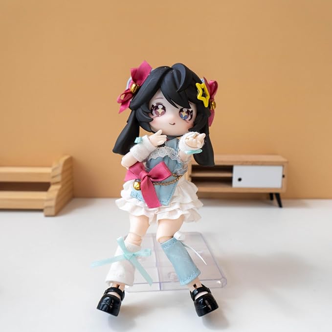 CALEMBOU BJD Blind Box, Jumping Moon Time Rabbits Series 16cm Ball Jointed Doll, Cute Dress Up Doll with Joints, Collection Action Figure Toys, Gift for Girls Boys (Jumping Moon Time-1pc)