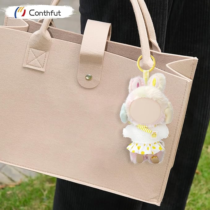 17cm Doll Clothes, Clothes for Dolls Outfit, Accessories for Dolls Clothes, Cute Clothes Set for Doll,No Doll Included (Yellow Top+Dress+Scarf+Earmuffs)