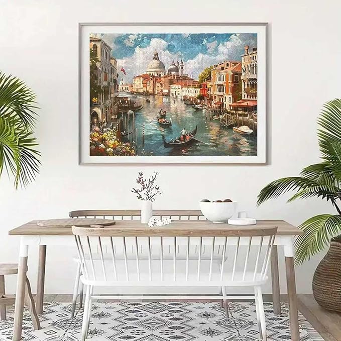 Venice Landscape 1000 Piece Puzzle for Adults,Puzzles for Adults 1000 Pieces,Challenging and Hard Difficult Mosaic Jigsaw Puzzles Toy Games 1000Pieces 27.5 X 19.7inch