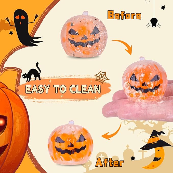 40Packs Halloween Mochi Squishy Toys for Kids Halloween Party Favors Goodie Bags Fillers Stuffers Squishies Halloween Treats Bags Gifts Squishy Fidget Toys Stress Relief Squeeze Toys Prizes for Kids