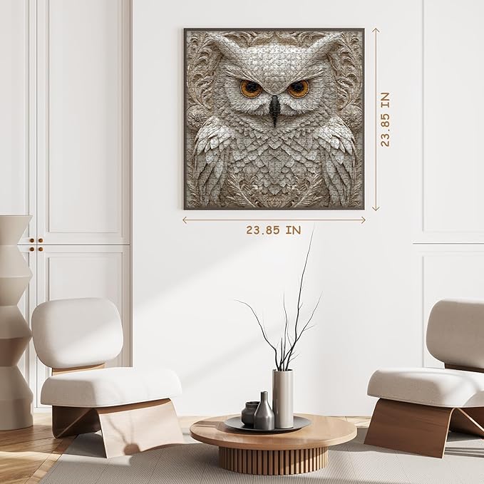 Owl Puzzles for Adults 1000 Pieces, Nature Animal Bird Unique Carved Art Puzzles, Impossible Hard Challenge Jigsaw Puzzle