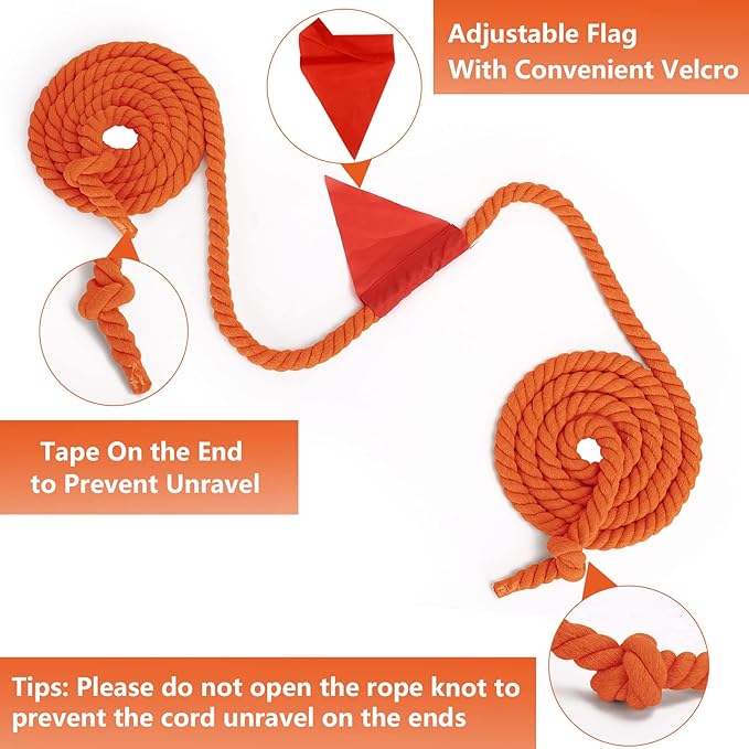 Tug of War Rope 60ft for Kids Adults, Outdoor Field Day Family Reunion Birthday Party Games, Outside Yard Backyard Lawn Camping Picnic Carnival Games for Team Building Activities, Orange