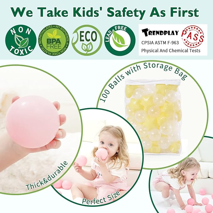 TRENDPLAY Star Ball Pit Balls for Toddlers -50 100 200 Count Star Balls Different Shapes, Non-Toxic Plastic Balls for Safe Play, Boys Girls Festival Party Decoration