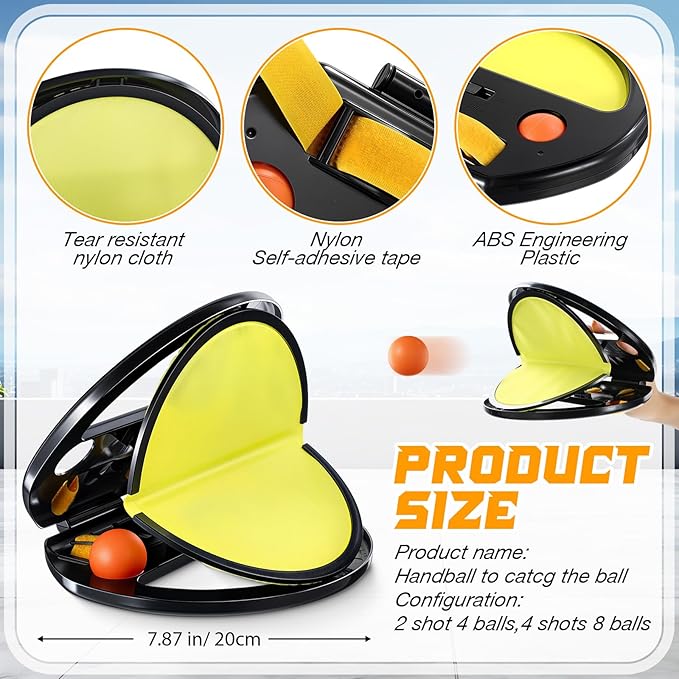12 Pcs Toss and Catch Ball Game Set Include 4 Pcs Paddles 8 Balls Throw and Catch Ball Game for Outdoor Beach Pool Yard Games