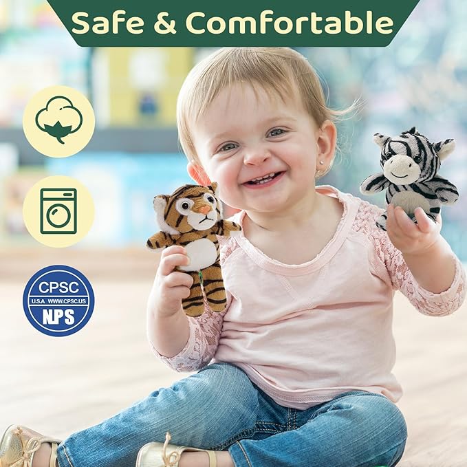 Tezituor 6 Pack Small Stuffed Animals Keychain,Cute Forest Animal Keychain Bulk,6" Mini Plush Toys,Lion/Tiger/Cheetah/Elephant/Giraffe/Zebra Kids Backpack Charm for Christmas, Easter, Birthday